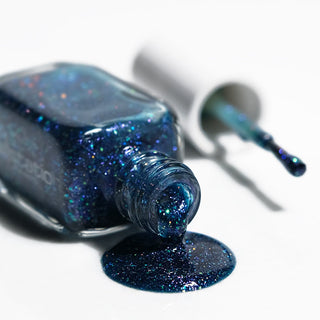 crateris | Blue glitter nail polish