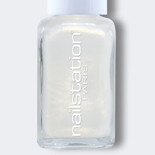 french baroque | White shimmer nail polish