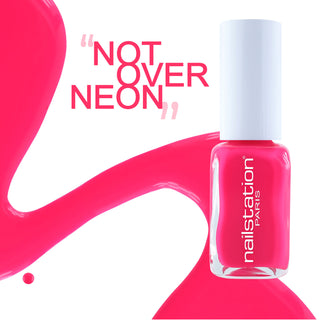 not over neon | Neon pink nail polish