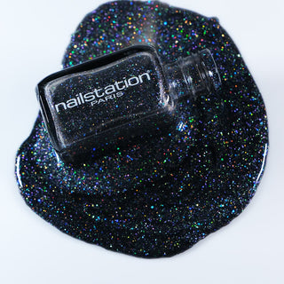 serpentis | Black glitters nail polish