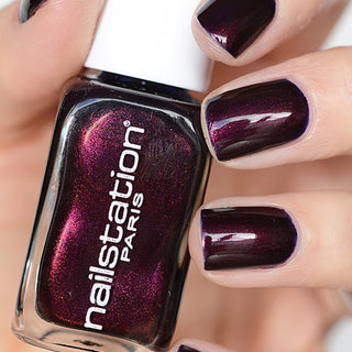 smoking | Shimmer dark plum nail polish